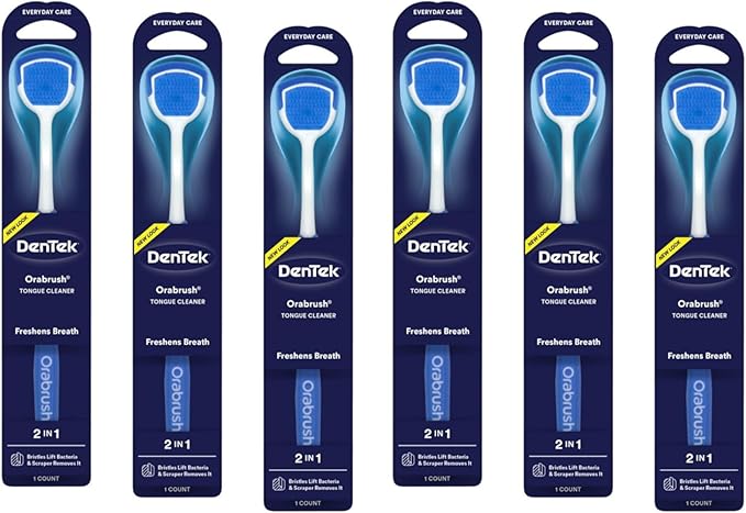 Dentek Orabrush Tongue Cleaner (Colors May Vary) Pack of 6