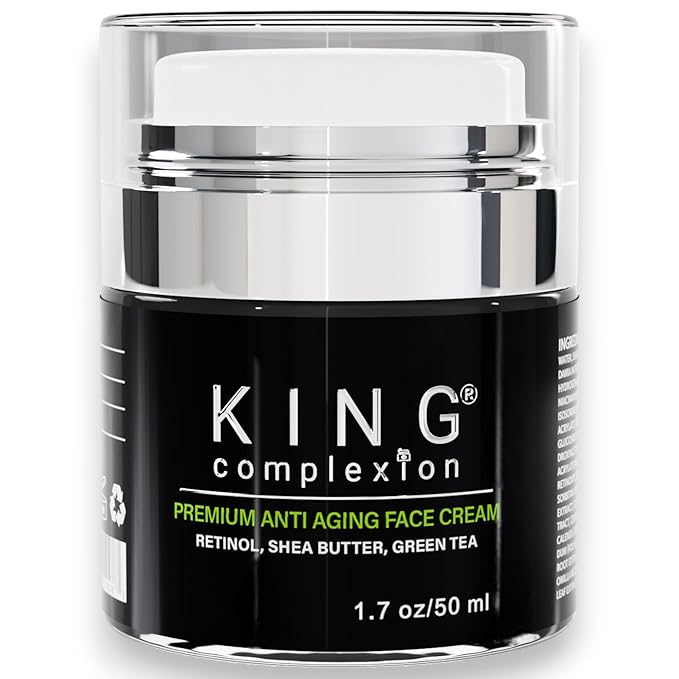 Mens Anti Aging Face Cream with Retinol – Organic Skin Care Face Moisturizer with Shea Butter – Non Greasy – Clean Ingredients, Lightweight – All Skin Types – Black Owned (1.7 oz)