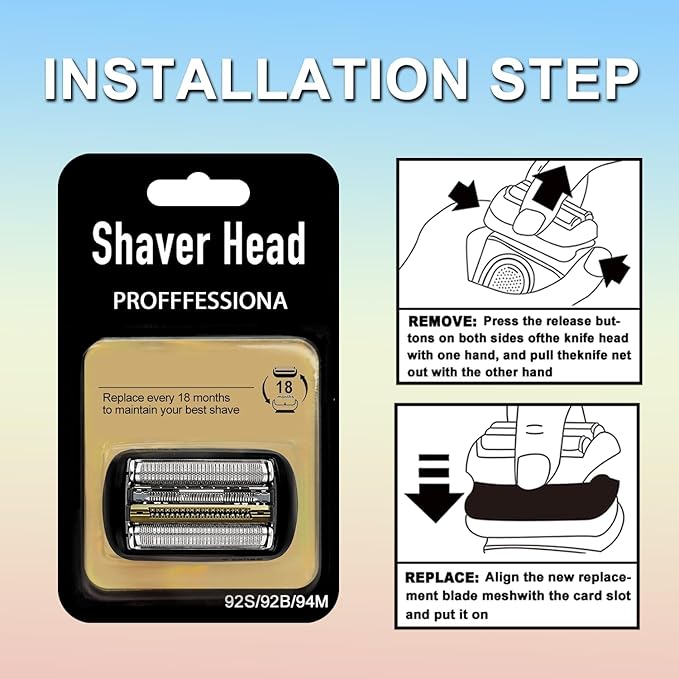 NEW Electric Replacement Shaver Head Series 9 92B Accessories Shaver Compatible with Series 9 Electric Razors 9290cc, 9291cc, 9370cc, 9293s, 9385cc, 9390cc, 9330s, 9296cc (Upgraded ver.)