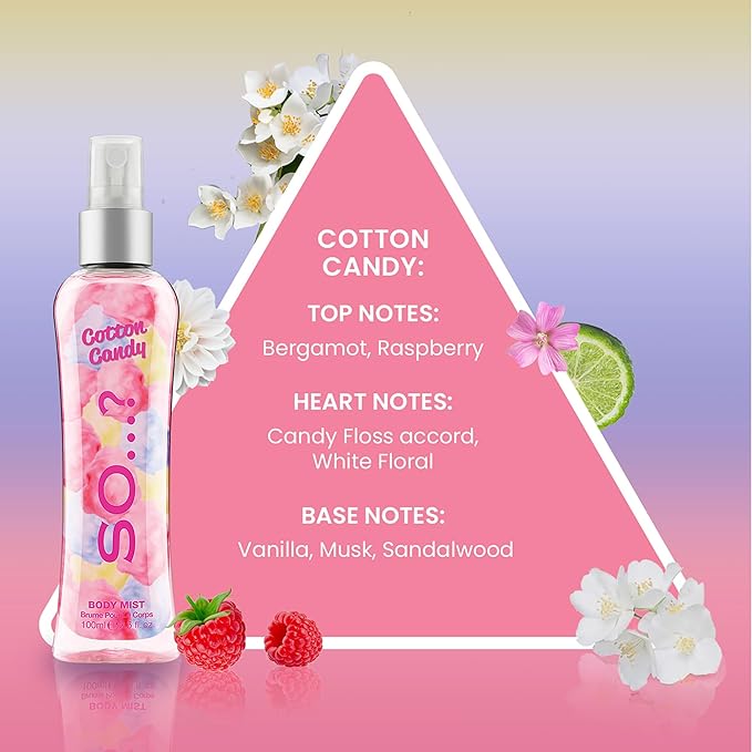Cotton Candy Body Mist by So…? for Women - 3.5 oz Body Mist - Pack of 2