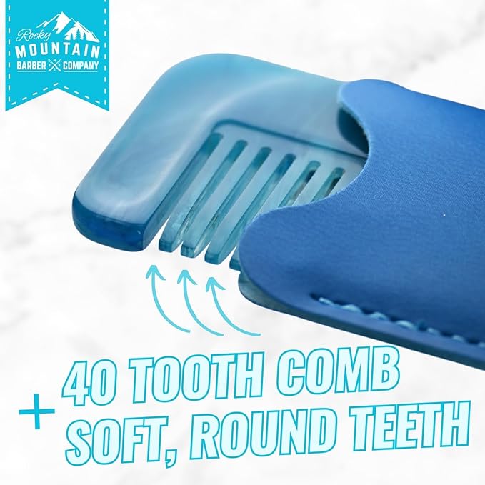 Kids Hair Comb - Soft, Rounded Teeth for Gentle Hair Styling for Kids - No Pulling or Snagging - For All Hair Types and Styles - Made of Cellulose Acetate - Includes Carrying Pouch