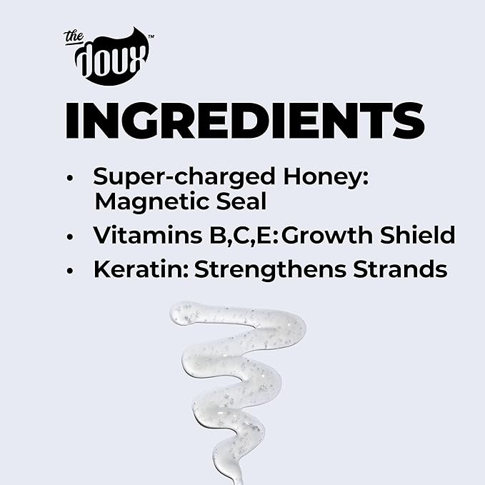 The Doux Get Honey Hair & Scalp Serum for Curly and Natural Hair – Anti-Itch Treatment with Honey – Lightweight Hair Oil for Dry Scalp, Frizz Control, Split Ends & Breakage Protection