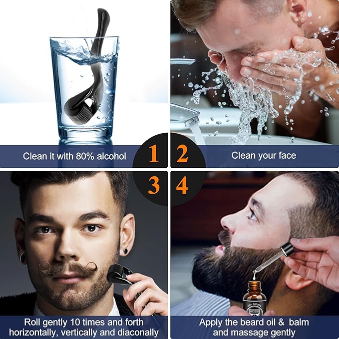 MALE GOD Beard Growth Kit, Beard Kit W/Men's Shaving & Grooming Sets, Upgraded Beard Growth Oil W/Biotin and Batana Oil, Balm, Comb for Spot/Patchy Beard, Christmas Gifts for Men Him Boyfriend Husband