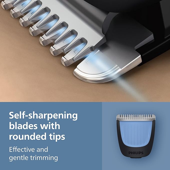 Norelco Philips 100% Waterproof Beard Trimmer 3000 Series with Self-Sharpening Blades, 40 Adjustable Beard Trimmer Length Settings & Two Lift&Trim Combs, USB Charging, BT3620/40