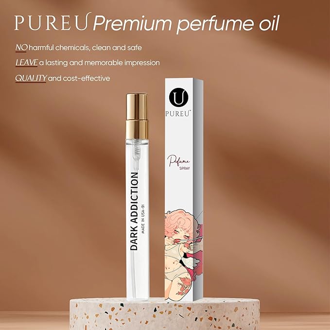 PUREU Perfume Oil for Women Men Ambery Vanilla Long Lasting Perfume Body Oil Travel Size 0.4oz/12 mL