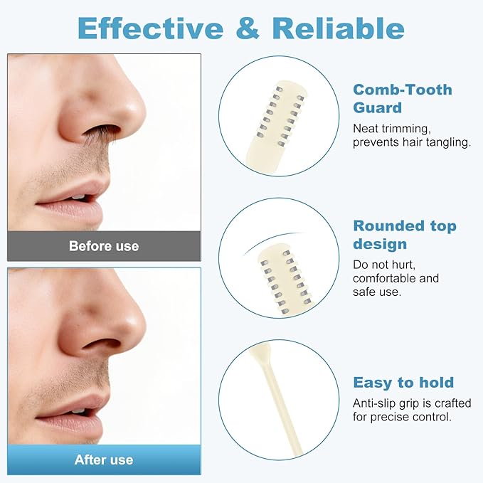 5PCS 2-in-1 Nasal Hair Cutter, Upgrade Manual Double Sided Nose Hair Trimmer Cutter for Women and Men 360°Rotating Nose Hair Remover Grooming Tool knife Razor Portable Nostril hair kit (Colorful)
