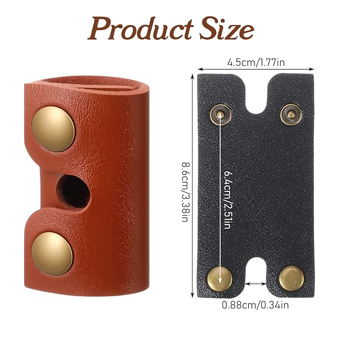 2PCS Safety Razor Cover,Leather Safety Razor Case, Double Travel Razors Cases with Snap Closure, for Men Travels Butterfly Shaver, Black, Brown