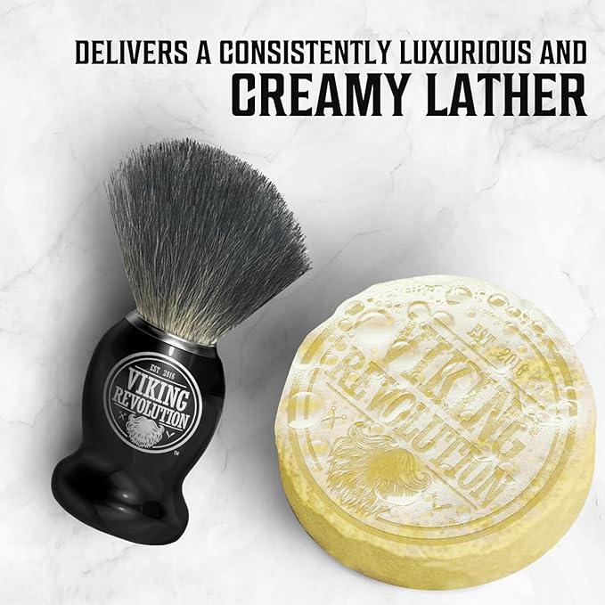 Viking Revolution Shaving Soap for Men - Shave Soap for Use with Shaving Brush and Bowl for Smoothest Wet Shave, Shaving Soap Puck - 4 Pack Variety, Each Pack 2.5oz