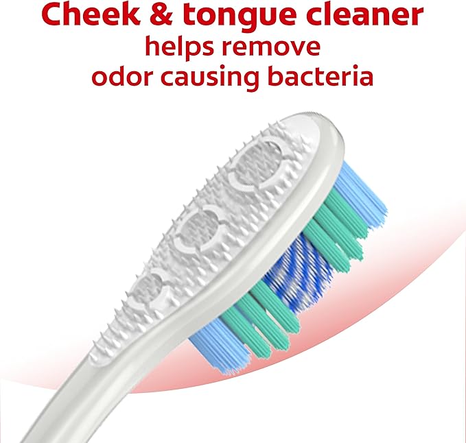 Colgate 360 Optic White Whitening Toothbrush, Adult Soft Toothbrush with Whitening Cups, Helps Whiten Teeth and Removes Odor Causing Bacteria, 4 Pack