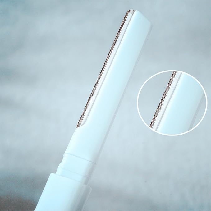Double Ended Eyebrow Trimmer, Anti Scratch Trimming Tool for Men, Women-Blue