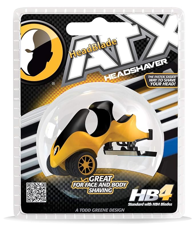 HeadBlade ATX Razor - Original - Rigid Body with Multiblade Design and Non Slip Rubber Ring for Easy Reach, Close Shave