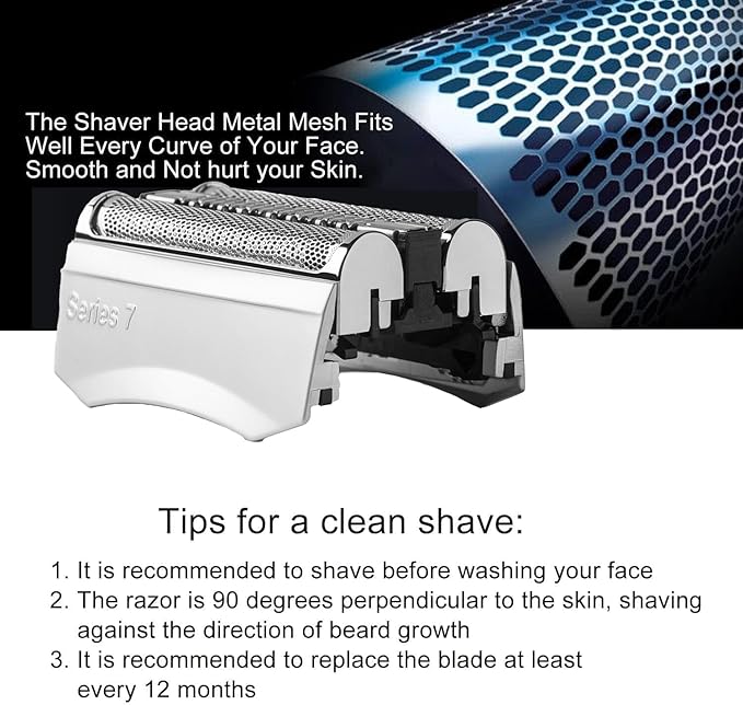 70S Series 7 Replacement Head Compatible with Braun Series 7 Replacement Head,70s Blades for Braun S7 Wet and Dry Replacement Blades for Electric Foil Shaver 720,750CC, 760CC,790CC,9565