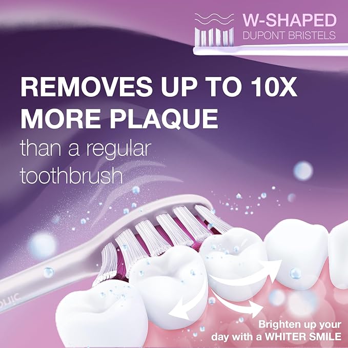 Wagner Stern WT8900 Series Electric Toothbrush – Whitening & Pressure Sensor, 5 Modes, 3 Intensities, 8 Soft Brush Heads, Rechargeable, Travel Case Included