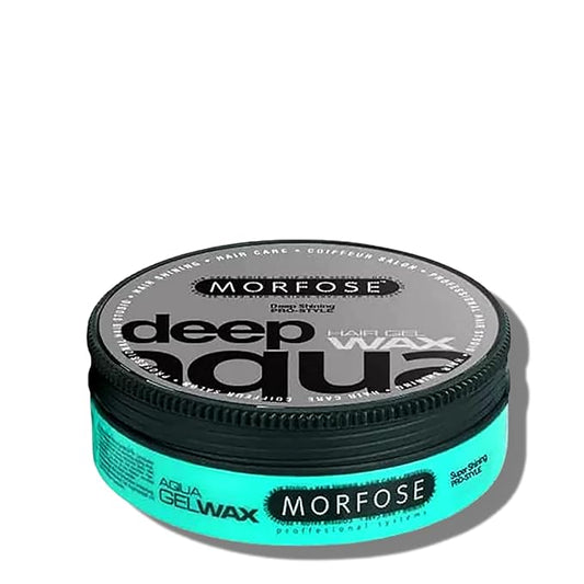 Morfose Deep Aqua Hair Gel Wax with Shiny and Strong Flexible 5 Hold, Manage Flyaways, Braids, and Curls, Professional Hair Styling for Women and Men, Fruity Scent, 5.92 Fl. Oz, (deep aqua)