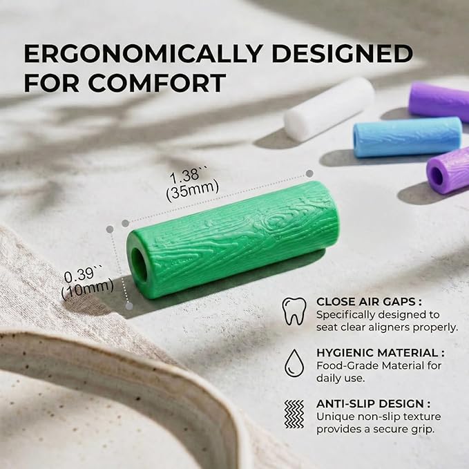12 Pcs Aligner Seaters for Invisalign & Clear Aligners - Multicolor Silicone Orthodontic Chompers - Dental Chews for Retainers & Trays Seating