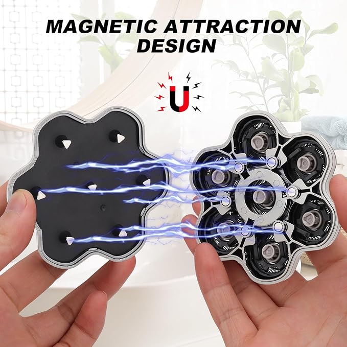 7 Blades Shaver Head - Men's Electric 7D Shaver Replacement Heads Universal Magnetic Replacement Blade Head Electric Razor for men,2 Pack