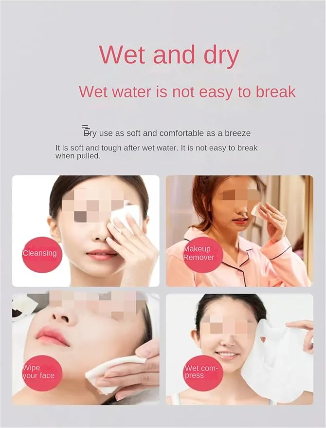 Men Women Multifunctional Cotton Cloth Roll Dry Wipes Facial Cloths Towel Towelettes Drying Facial Tissue Makeup Remover Care (2pcs-a,one size)