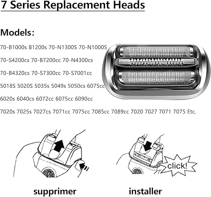 73S Replacement Head Compatible with S7 Shavers,Shaver Replacement Heads for Series 7 73S 7020s, 7025s, 7085cc, 7027cs, 7071cc and 7075cc