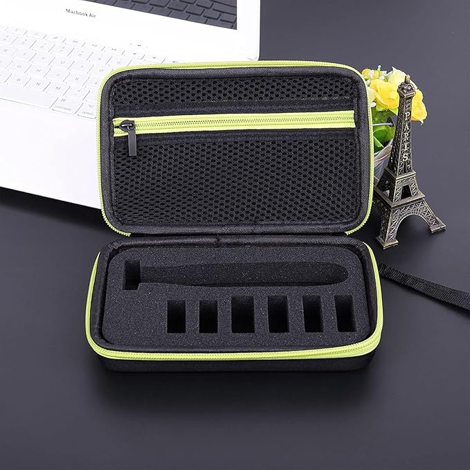 LinMei Hard Travel Case for Electric Trimmers & Shavers - Protective Organizer Compatible with QP27XX, QP28XX and QP6XXX - EVA Shell with Accessory Pocket - Black (Case Only)