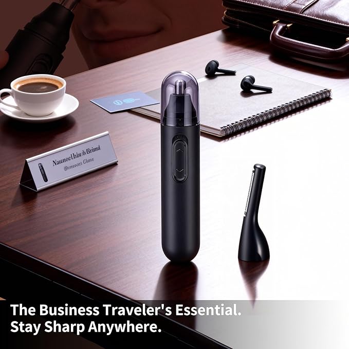 GERY Ear and Nose Hair Trimmer Clipper - Newly Upgraded Pain-Free Facial and Eyebrow Multi-Purpose Hair Trimmer,Interchangeable Nose Hair and Eyebrow Trimmer Heads,Rechargeable,Unisex