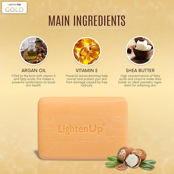 OMIC Lighten-Up LightenUp Anti-Aging Cleansing Bar Soap 200g - Anti-oxidant Properties, with Shea Butter and Argan Oil