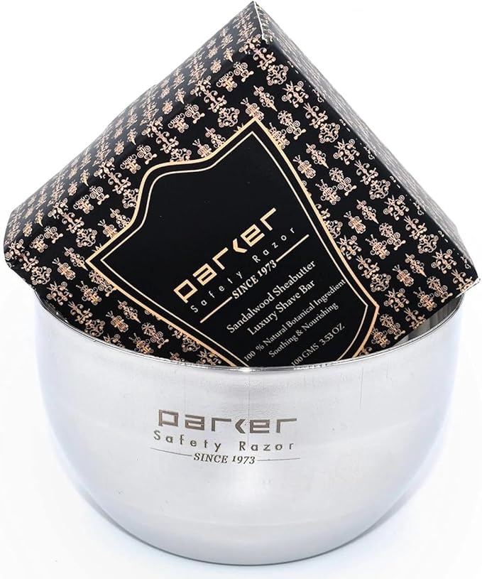 Parker Deluxe Unbreakable Stainless Steel Shaving Bowl – for use with your favorite Shave Soap or Lathering Shaving Cream