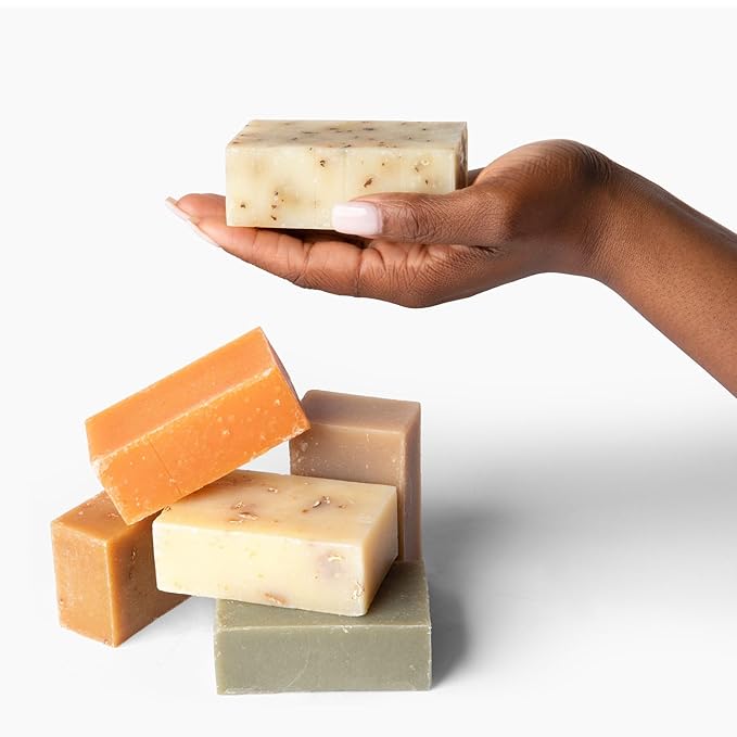 Organic Soap Bar Set - 6 Pack, Cold Process Natural Bar Soap for Women & Men for Sensitive Skin, Body, Face and Hands, Leaping Bunny Certified, Aromatherapy Bath & Shower Gift Set, Made in USA