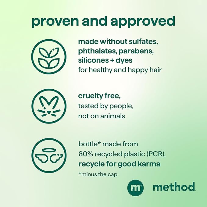 Method Daily Zen Shampoo - Daily Clean for All Hair Types, Softens and Nourishes Hair, Color Safe - Sulfate Free - 14 oz, Pack of 3