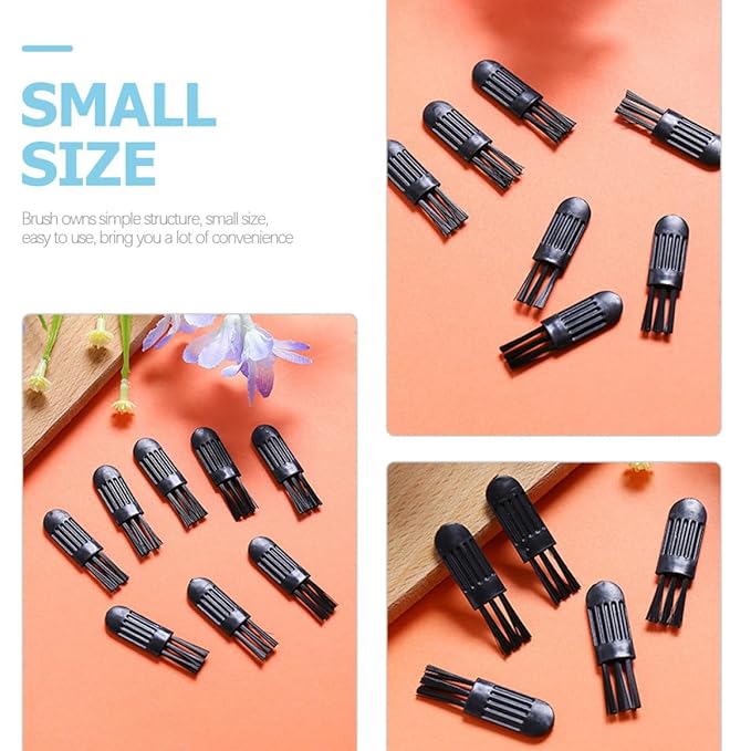 Mobestech 100pcs Mini Cleaning Brush Set for Electric Shaver and Nose Hair Trimmer, Small Multipurpose Plastic Razor Brushes for Beard and Face Grooming Maintenance