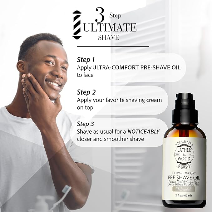 Best Pre-Shave Oil, Unscented, Premium Shaving Oil for Effortless Smooth Irritation-free Shave. 2 Oz …