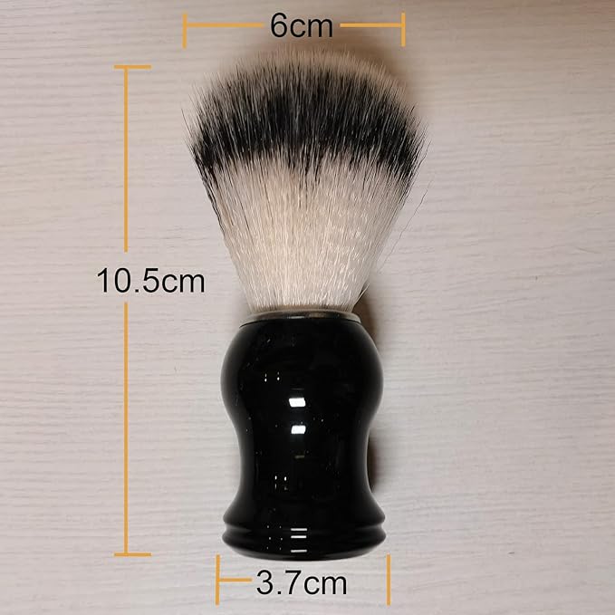 Fan Wu Shaving Brush for Men – Nylon, Resin Handle, Wet Shave with Cream or Soap – Compatible with Safety, Double Edge & Straight Razors