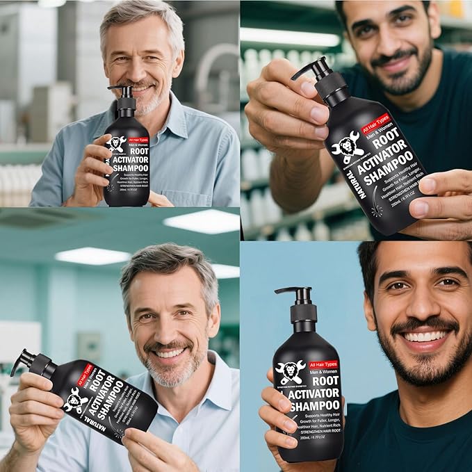 Root Activator Shampoo for Men: Hair Growth Shampoo for Hair Loss and Thinning Hair, For Anti-Hair Loss, Natural Regrowth Formula for Men and Women - 6.7 fl oz / 200 mL