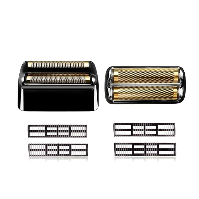 Black Replacement blades Foil and Cutters Compatible with BaBylissPRO Barberology FXFS2 Shaver foil Replacement Heads(2 pack ）
