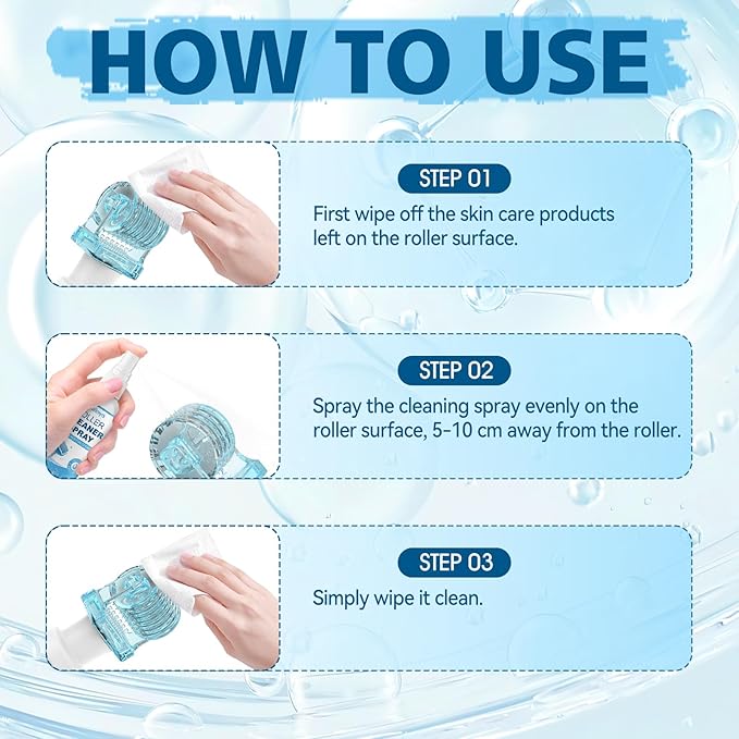 Roller Cleaner, Roller Cleaner Spray High-Efficiency Cleaning Gentle Care Multi-angle Spraying Protecting Precision Needles Extend The Lifespan of Roller Instruments, 100ml