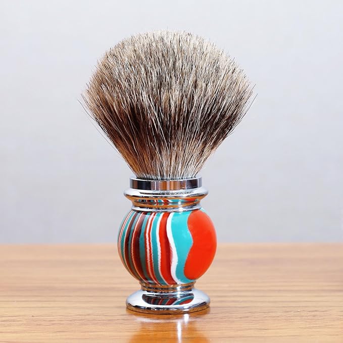 Professional Men's Shaving Brush Natural Pure Badger Hair Bristle Knot Barber Grade Daily Grooming Tool Gift for Husband Father Brother Boyfriend