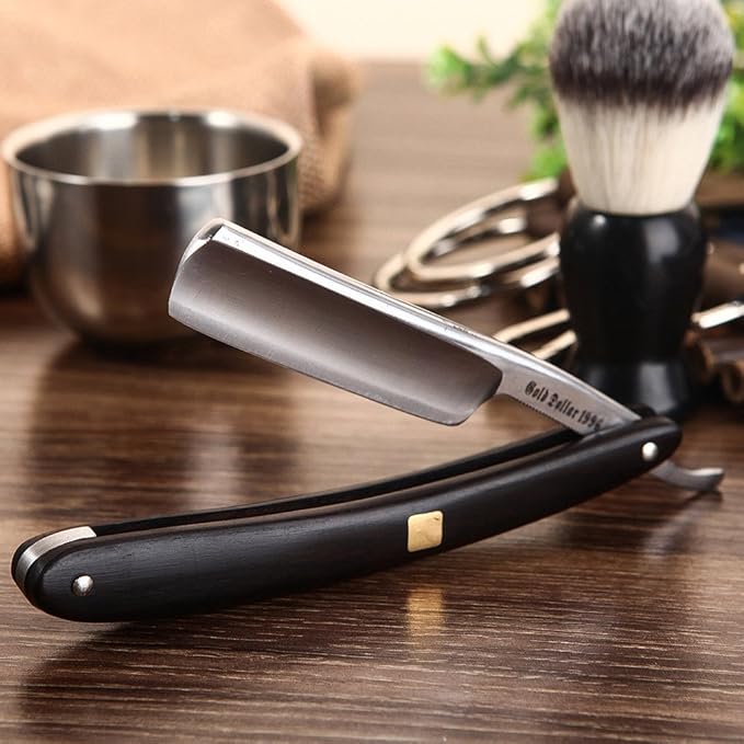 straight razor wooden scale vintage razor for men & barber shaving ready without stabilizer