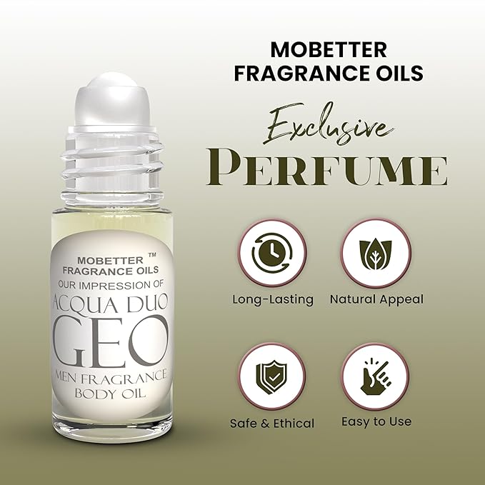 MOBETTER FRAGRANCE OILS Acqua Duo Geo 1 Oz Perfume Fragrance Body Oil for Men