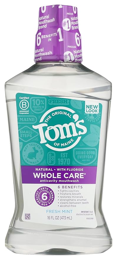 Tom's of Maine, Whole Care Natural Mouthwash - Fresh Mint, 16 Ounce