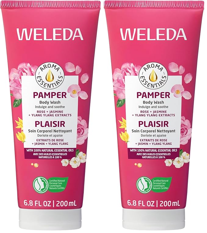 Weleda Aroma Essentials Pamper Creamy Body Wash, Parabens Free, 6.8 Fluid Ounce (Pack of 2)