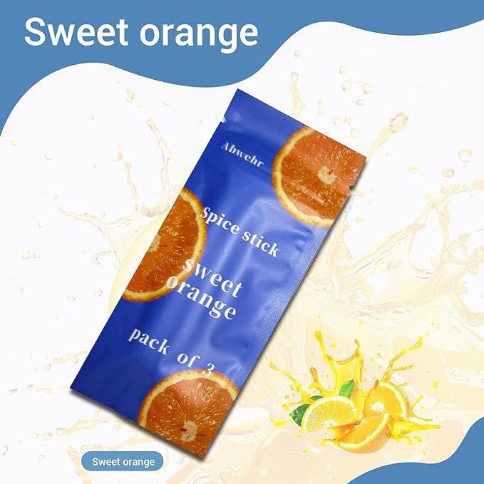 Essentials Oil Aromatherapy Sticks, Fresh Breath Oral Fixation Aid, Calming Chewable Alternative for Smoke & Pen Biting Habits（Sweet Orange）