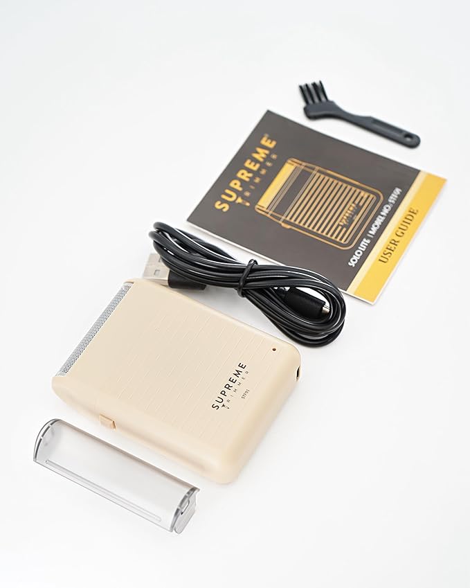 Supreme Trimmer Solo Lite Foil Shaver for Men | Rechargeable Electric Razor + 90 Min Runtime, Type-C USB Fast Charging | Lightweight Travel Shaver, Easy to Carry | STF91