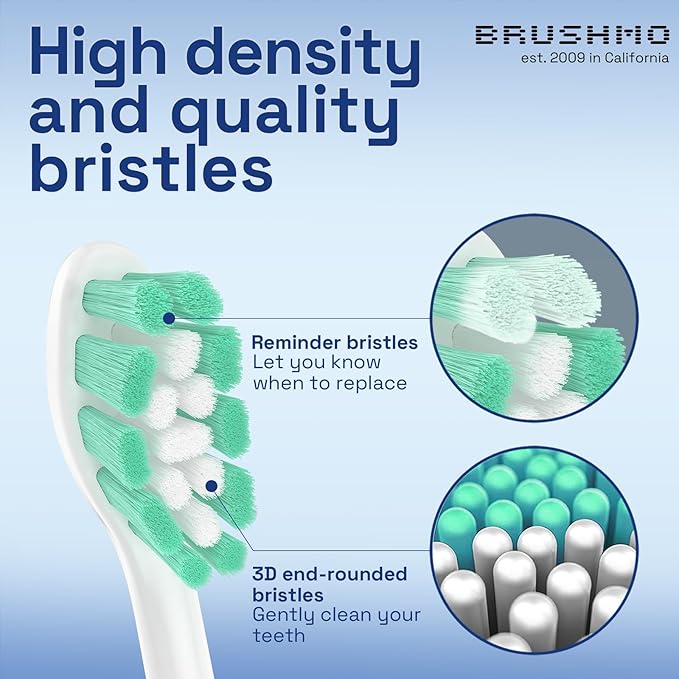 Brushmo Replacement Toothbrush Heads Compatible with Philips Sonicare Electric Toothbrush, White, 10 pc Variety Pack