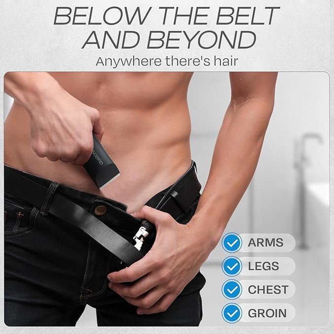 HUMMINGBIRD MK5 Pubic Hair Trimmer for Men – Ceramic Blade, No Nick, No Cut, Ball Trimmer, Waterproof, USB-C Rechargeable, LED Display, Charging Dock & Travel Pouch, Body Trimmer & Ball Shaver