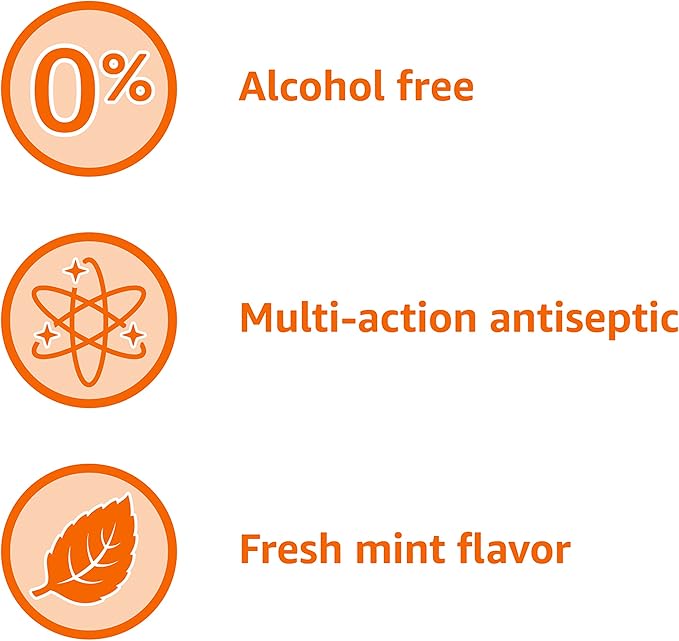 Amazon Basics Multi Action Antiseptic Oral Rinse, Alcohol-Free, Antiplaque, Antigingivitis, Fresh Mint Flavor, 1 Liter (33.8 Fluid Ounces), 1-Pack (Previously Solimo)