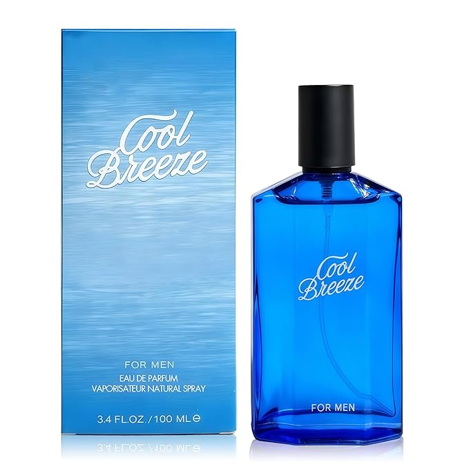 Men’s Cologne Cool Breeze Original Natural Spray Eau De Toilette,Long-Lasting Scent Perfume for Men Elegant Bottle - Great Holiday Gift, 3.4 Fl Oz/100 Ml