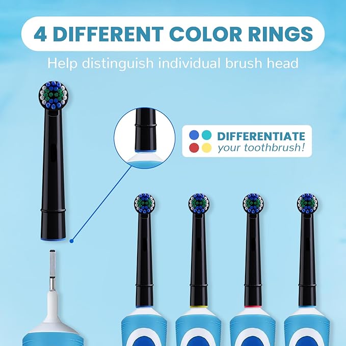 GENKENT 12 Pcs Replacement Brush Heads Compatible with Oral B Braun Electric Toothbrush Heads Black