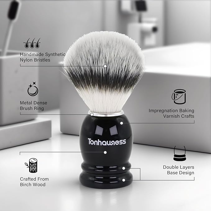 Travel Shaving Brushes Kit For Men, 5 In 1 Shaving Brush Set With Nylon Bristle Shave Brush, Shave Brushes Travel Case, Shaving Cream, Foldable Shaving Bowl and Washbag For Trip, Holiday