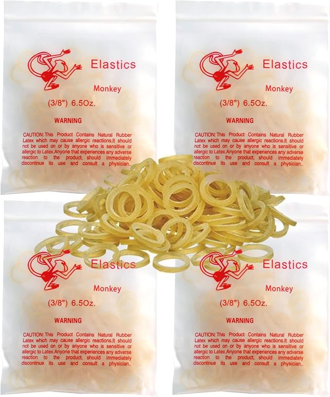 LA MIERE 400 pack Orthodontic Elastics Dental Rubber Bands Intraoral Elastic Bands (Heavy, 6.5 Oz, 3/8‘’ （9.5mm）)
