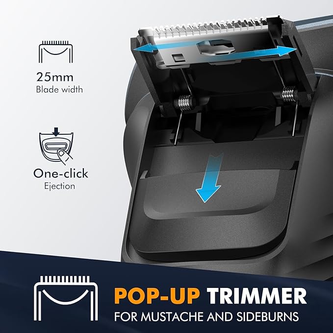 Electric Razors for Men Waterproof Cordless Razor Wet 3D Floating Head Precision Blades Electric Shavers for Men Face Sensitive Skin Care,USB Fast Charging,Type-C,Pop-Up Trimmer, 3 Replacement Blades