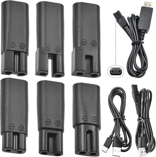 9PCS Type-C Power Cord Replacement Charger USB Adapter Compatible with a variety of Electric Hair Clippers, Beard trimmers, Shavers, Beauty Instruments, Desk Lamps,Purifiers, HQ8505 Charging Cable